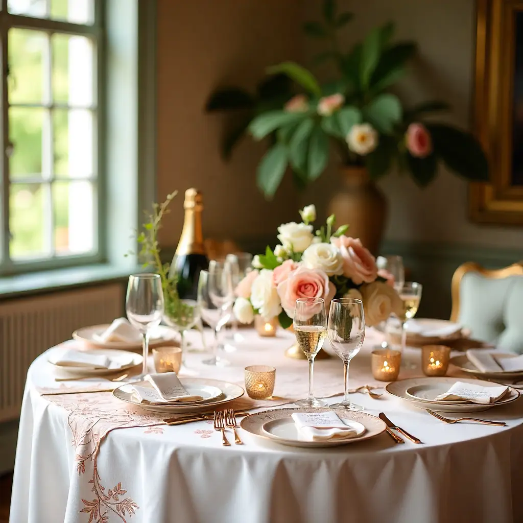 Elegant party celebration setup with decorations